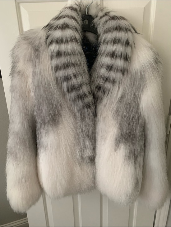 Jackets & Blazers - Luxury Marble Fox Fur Jacket - Women